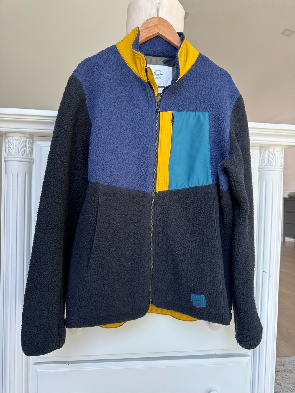Herschel Supply Co Sherpa Fleece Full Zip Jacket Men’s S Color Block